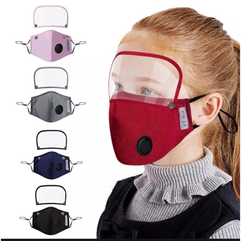 Khẩu trang họa tiết 3d trẻ em 5 lớp kháng khuẩn có van thở chuyên dụng kèm kính che mặt phòng chống virut | BigBuy360 - bigbuy360.vn