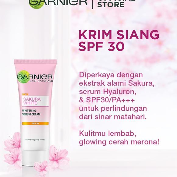 (Hàng Mới Về) Kem Dưỡng Trắng Da Ban Ngày Garnier Sakura Chống Nắng Spf 30-20ml