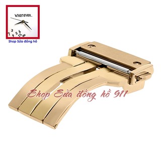 Khóa gập 1 bản lề dành cho dây cao su đồng hồ kiểu Hulot. Màu Vàng hồng - Rose Gold