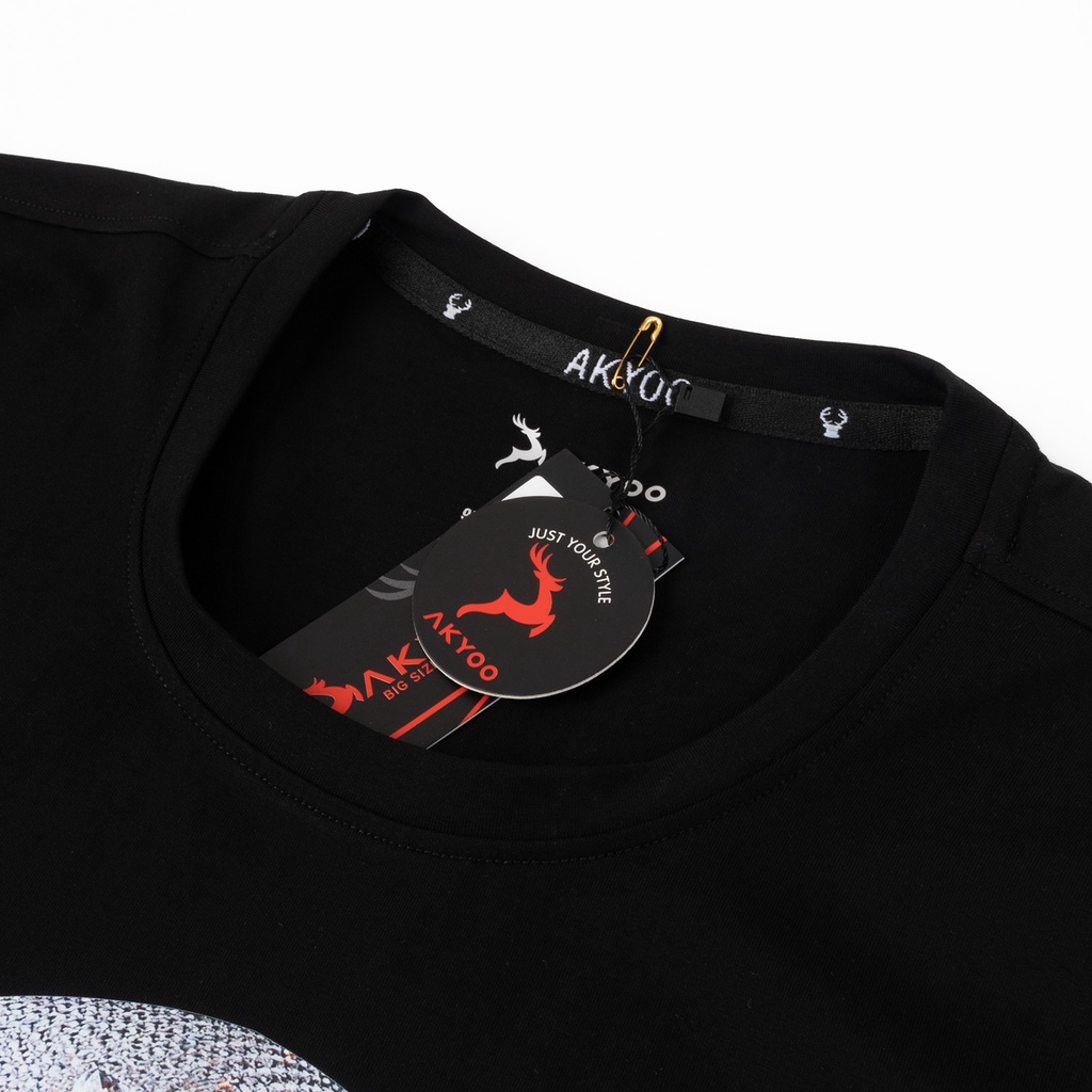 Áo Thun Bigsize Nam 80-140kg AKYOO vải Cotton Co giãn, Bền màu, Thấm hút mồ hôi, Akyoo Bigsize Nam - AT2011