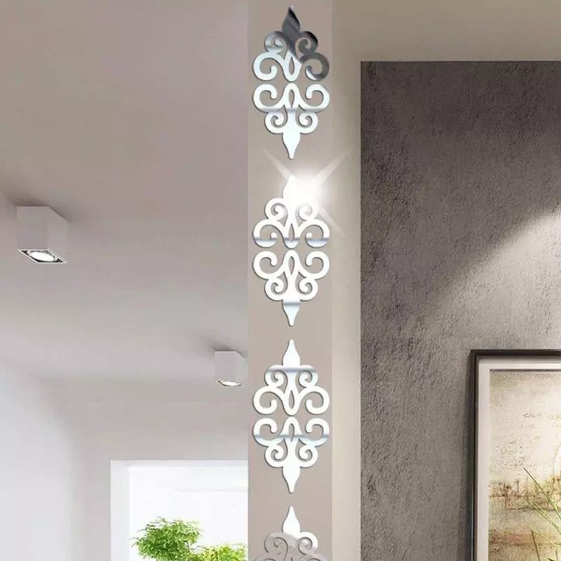 Set 10 Miếng Dán Tường Tráng Gương Acrylic DIY Có Thể Tháo Gỡ Trang Trí Nhà Cửa
