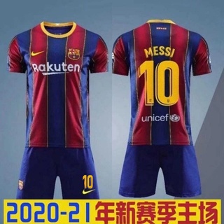 2020-21 mùa giải Áo đấu Barcelona số 10 Messi Suarez bộ quần áo đồng phục bóng đá nam số in tùy chỉnh