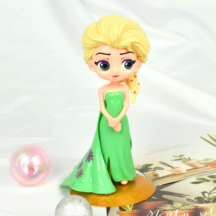 [MẪU MỚI 💖] Búp bê công chúa elsa rỗng - xanh lá. Trang trí bánh kem, trang trí bánh sinh nhật