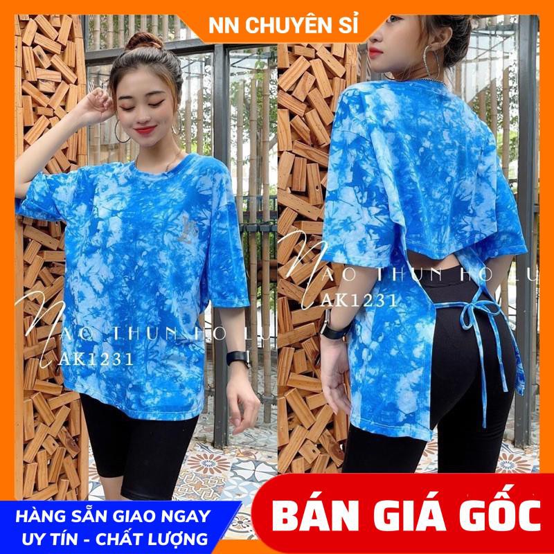 ÁO HỞ LƯNG PHOM RỘNG 3/4 CỘT DÂY NƠ SAU LƯNG ⚡ẢNH TỰ CHỤP⚡ ÁO LOANG MÀU ⚡ ÁO BÒ SỮA ⚡ ÁO CỘT DÂY ⚡ ÁO THUN PHOM RỘNG