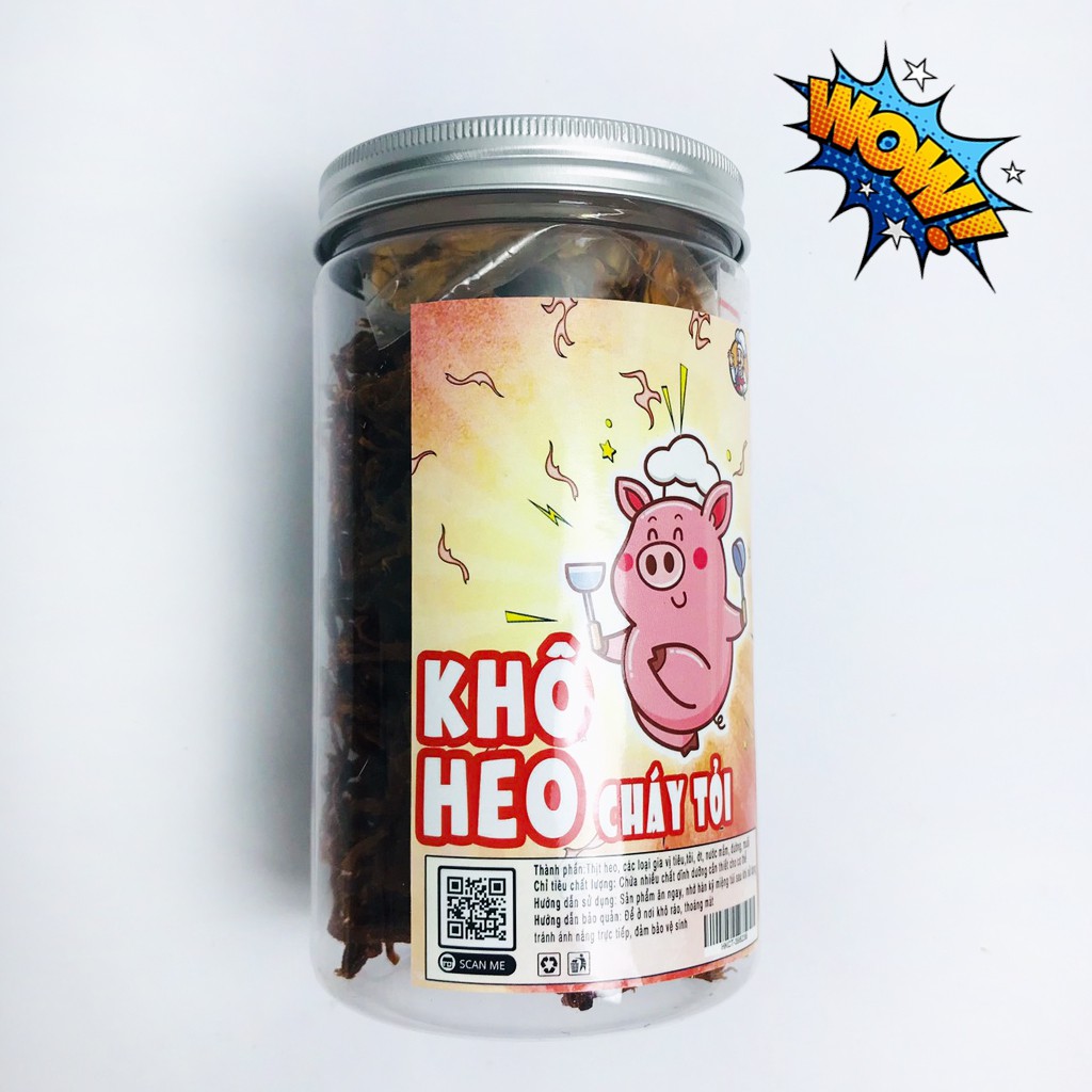 [Mã 267FMCGSALE giảm 8% đơn 500K] Khô heo cháy tỏi hũ pet 300g cay thơm đậm vị đồ ăn vặt Hà My | BigBuy360 - bigbuy360.vn