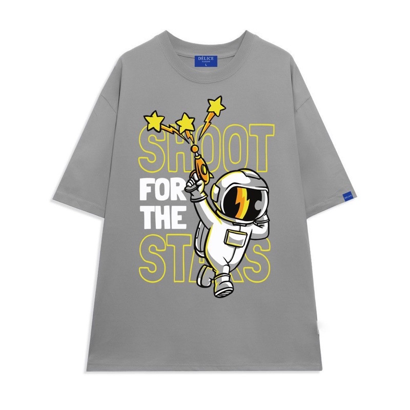 [ Full Box + Tag ] Áo thun phông Unisex cotton 100% form rộng tay ngắn SHOOT FOR THE STARS