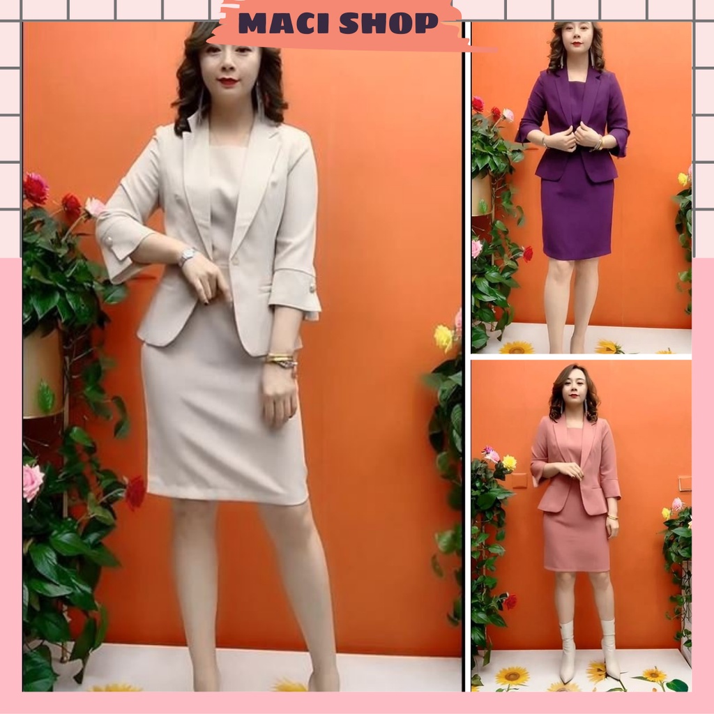 Set vest nữ chân váy công sở cao cấp ,Bộ vest nữ trung niên chất liệu tuyết mưa trẻ trung năng động_