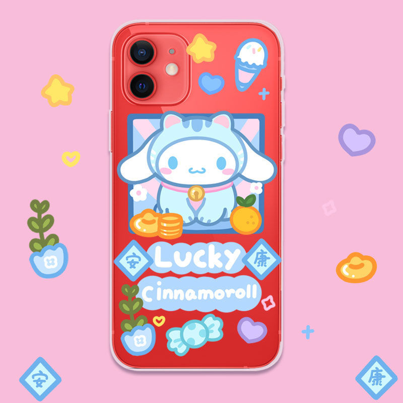 Ốp lưng iphone kuoromi&melody&cinnamoroll 11promax dễ thương 6s / 7 / 8plus trong suốt 12 / Xsmax mềm XR