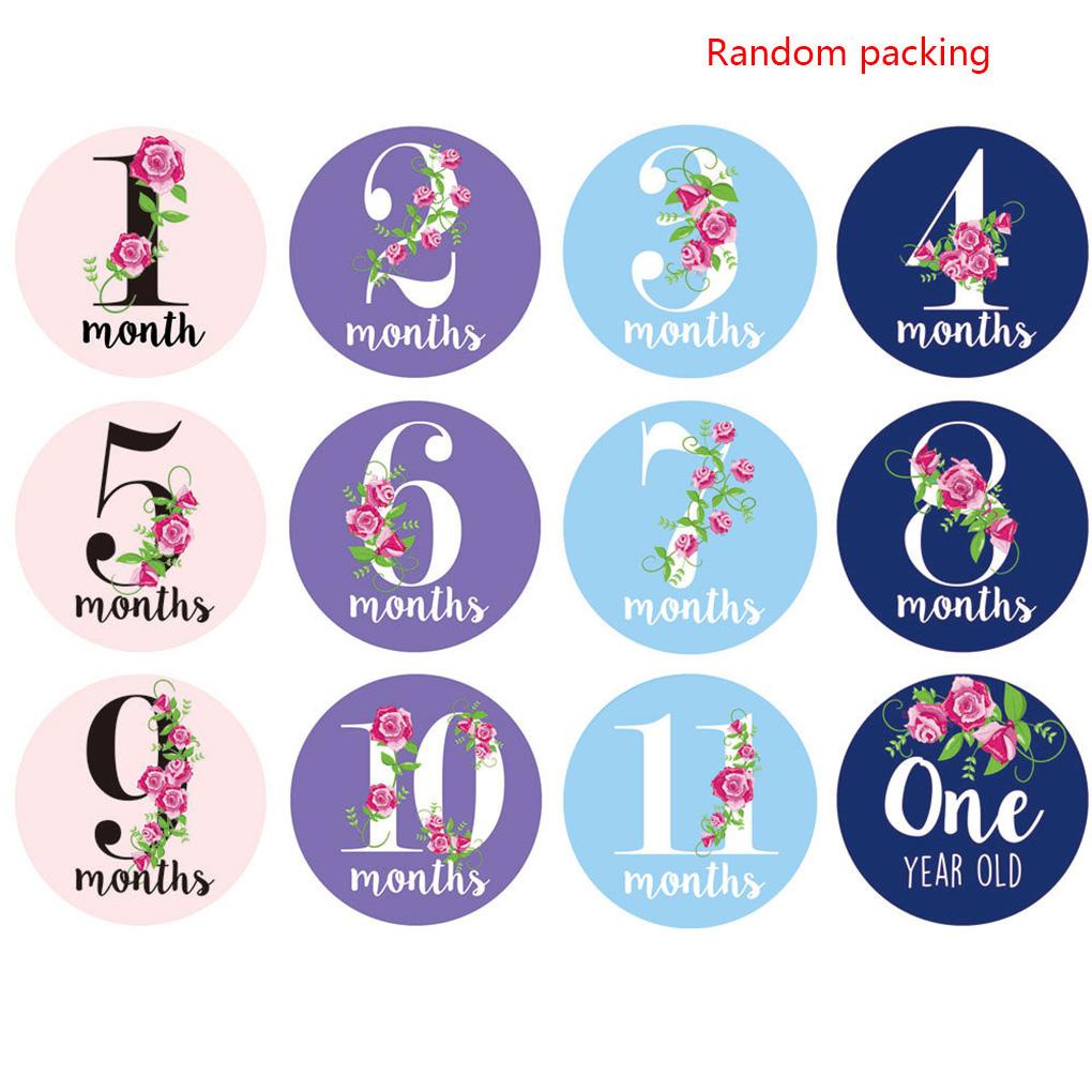 Set 12 Thẻ Dán Đánh Dấu Cột Mốc Phát Triển Theo Tháng Làm Phụ Kiện Chụp Ảnh Cho Bé Sơ Sinh Năm 2022