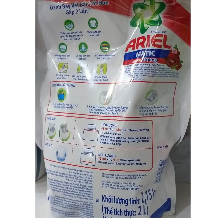 Nước Giặt Ariel Matic Túi 2,4Kg