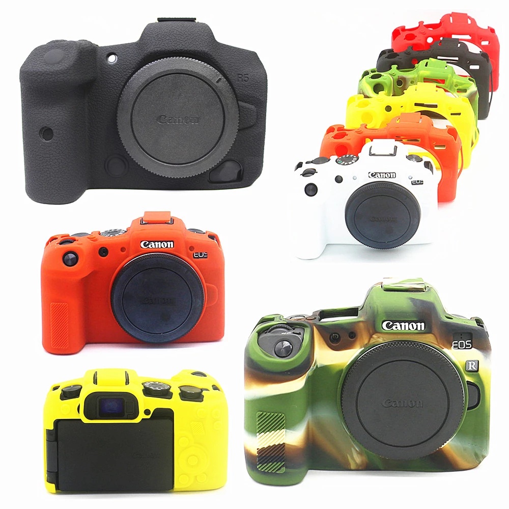 Vỏ bọc da silicon vỏ bảo vệ thân máy ảnh cho máy ảnh kỹ thuật số canon eos r6 r5 rp r r50