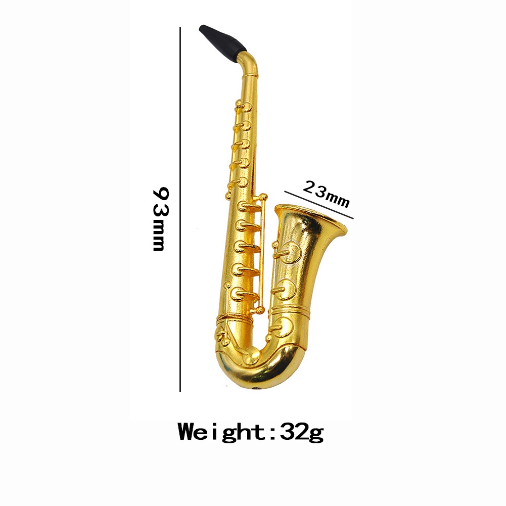 Tẩu Hút Thuốc Hình Kèn Saxophone Mini Bằng Kim Loại