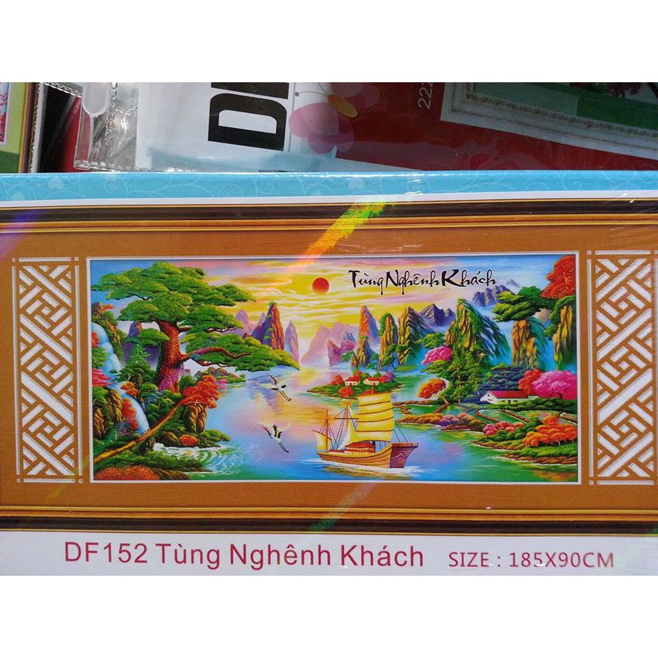 Tranh đính đá kim cương AB Tùng Nghênh Khách DF152 (chưa đính)