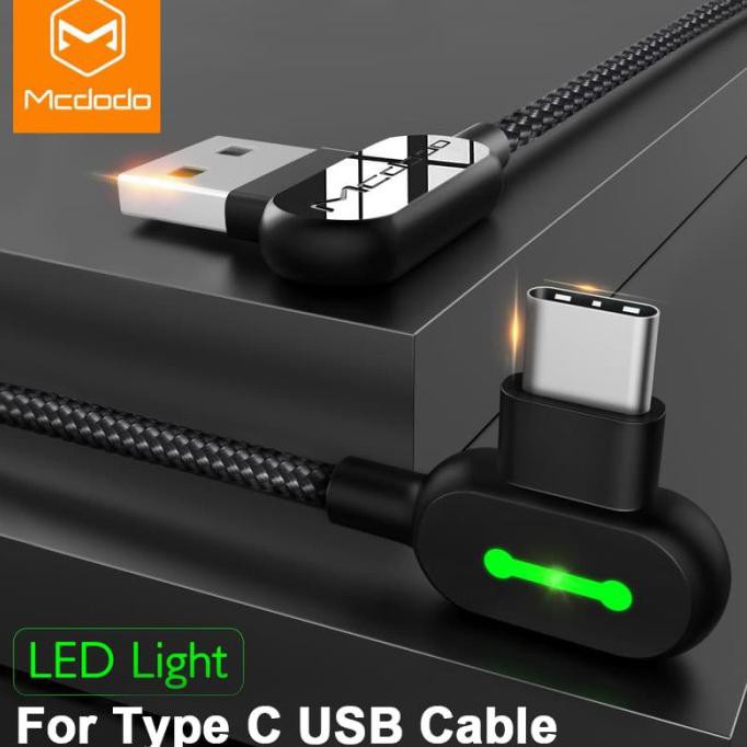 Mcdodo Dây Cáp Sạc Nhanh Cổng Usb 90 Độ Có Đèn Led Cho Samsung Xiaomi - Ca-5281