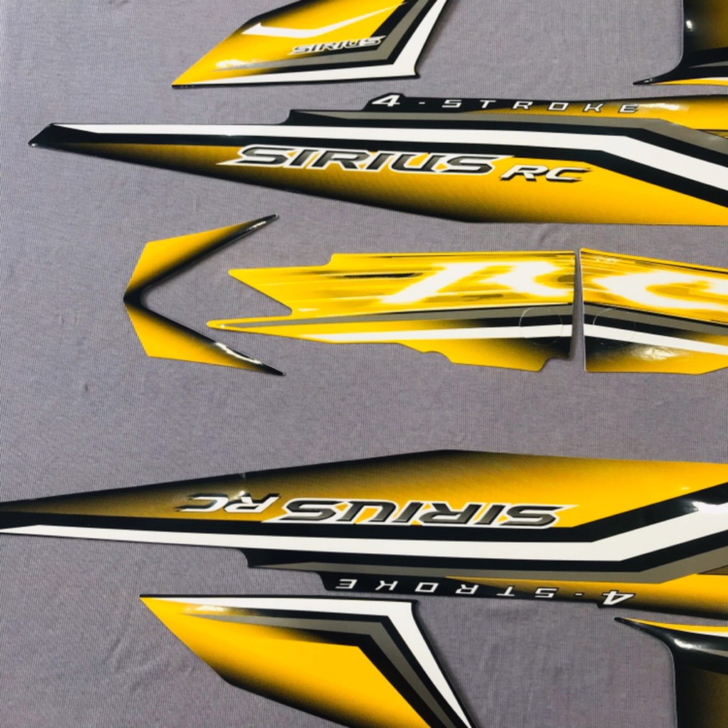 Trọn bộ tem rời dán xe máy 3 lớp Yamaha Sirius Rc mẫu nhỏ màu vàng đen