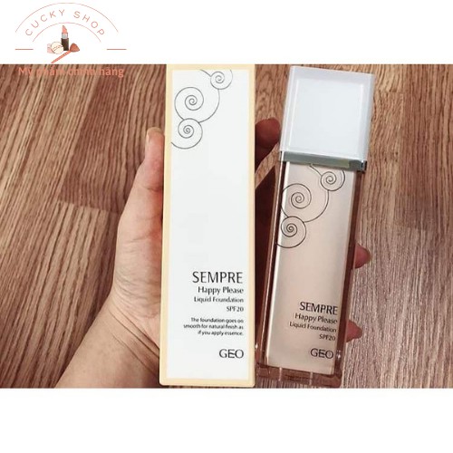 [ TẶNG MÚT TÁN KEM NỀN] Kem Nền Geo Sempre Happy & Please Liquid Foundation nâng tone trắng mịn da