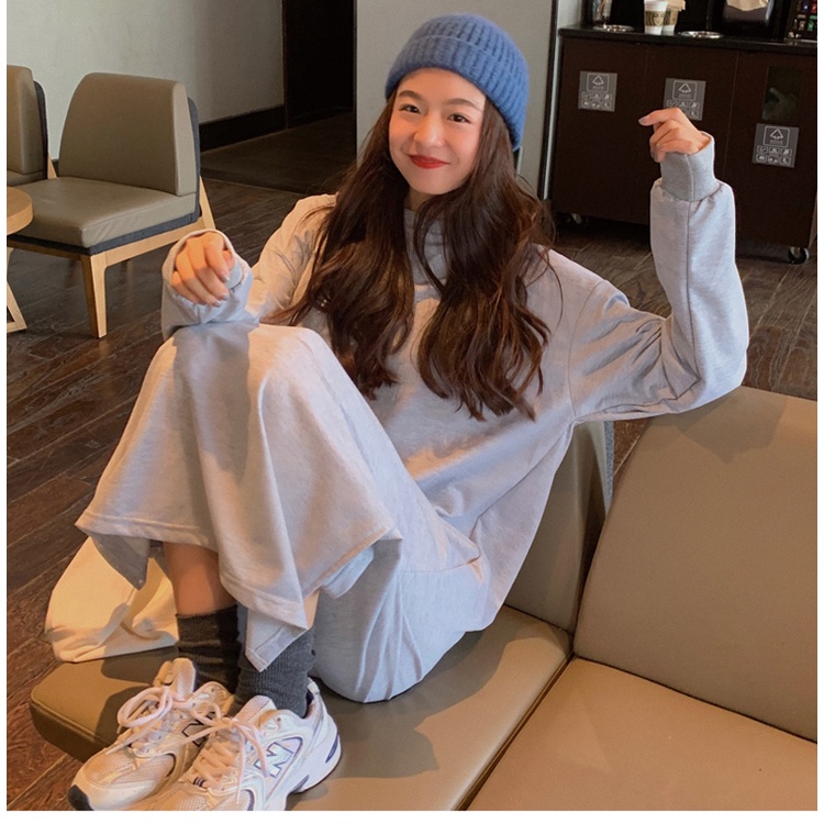 SUXI Áo Sweater Mỏng Cổ Tròn Tay Dài Dáng Rộng Màu Sắc Đơn Giản Thời Trang Xuân Thu Dành Cho Nữ