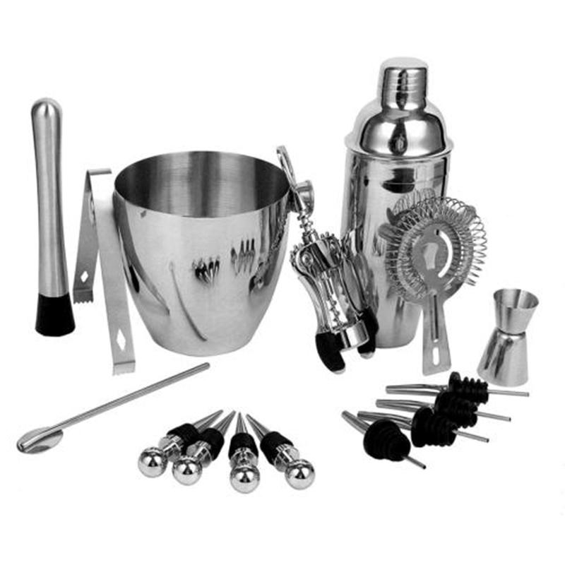 Bar Bucket Cocktail ShakerSet Bartender Home Kit Drinks Mixer Maker Ice Tongs