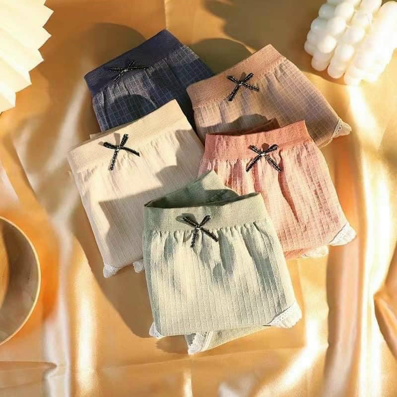 Quần lót nữ cotton xước sợi kháng khuẩn siêu co dãn chun nơ