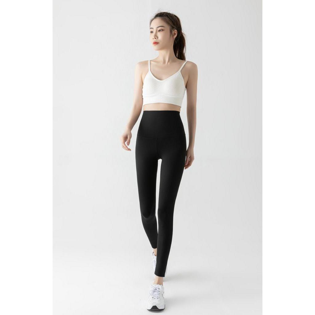 Quần Legging Nâng Hông Màu Cà Phê Hình Cá Mập Màu Sắc Cà Phê Thời Trang Xuân Thu Cho Nữ