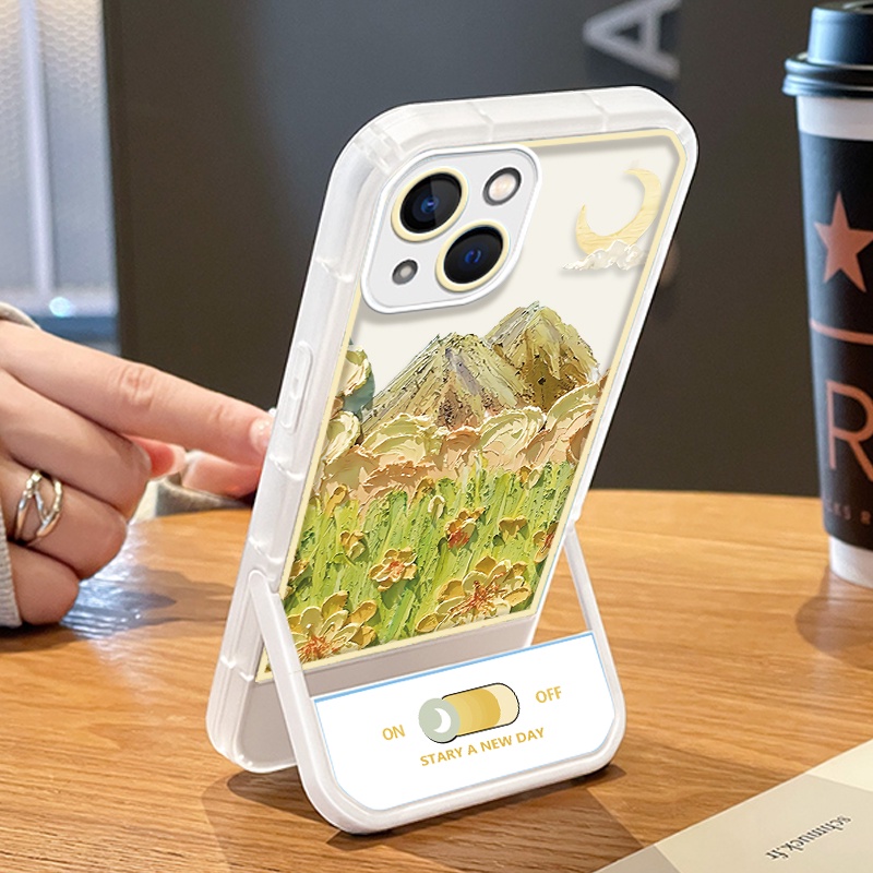 Ốp Điện Thoại TPU Silicone Mềm Trong Suốt Chống Sốc Có Giá Đỡ Cho Iphone 13 12 Pro MAX 8 Plus X 6 6S 11 7 Plus XR XS MAX Lưng