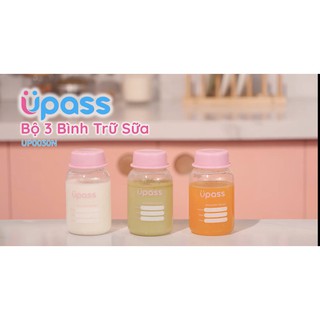 Bộ trữ sữa 3 bình upass 125ml thái lan up0030