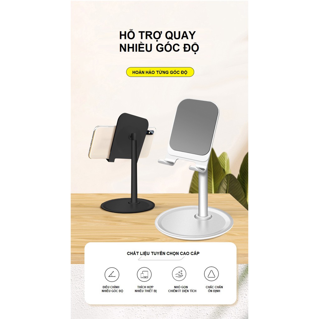 Giá Đỡ Điện Thoại/Máy Tính Bảng FREESHIP Giá Đỡ Bằng Chất Liệu Hợp Kim Nhôm Cao Cấp - Có Thể Tăng Giảm Chiều Cao