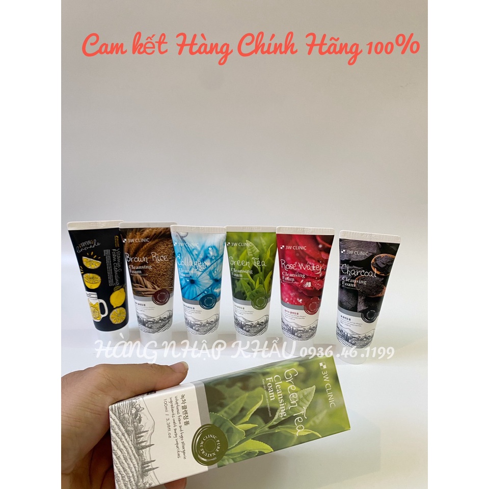 Sữa rửa mặt trắng da giảm mụn từ thiên nhiên 3W Clinic Hàn Quốc 100ml