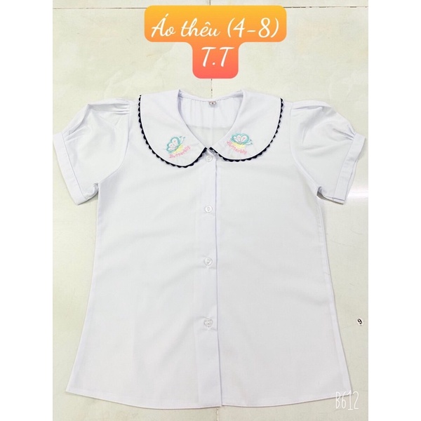 ÁO THÊU HỌC SINH TIỂU HỌC SIZE NHỎ 17kg - 34kg