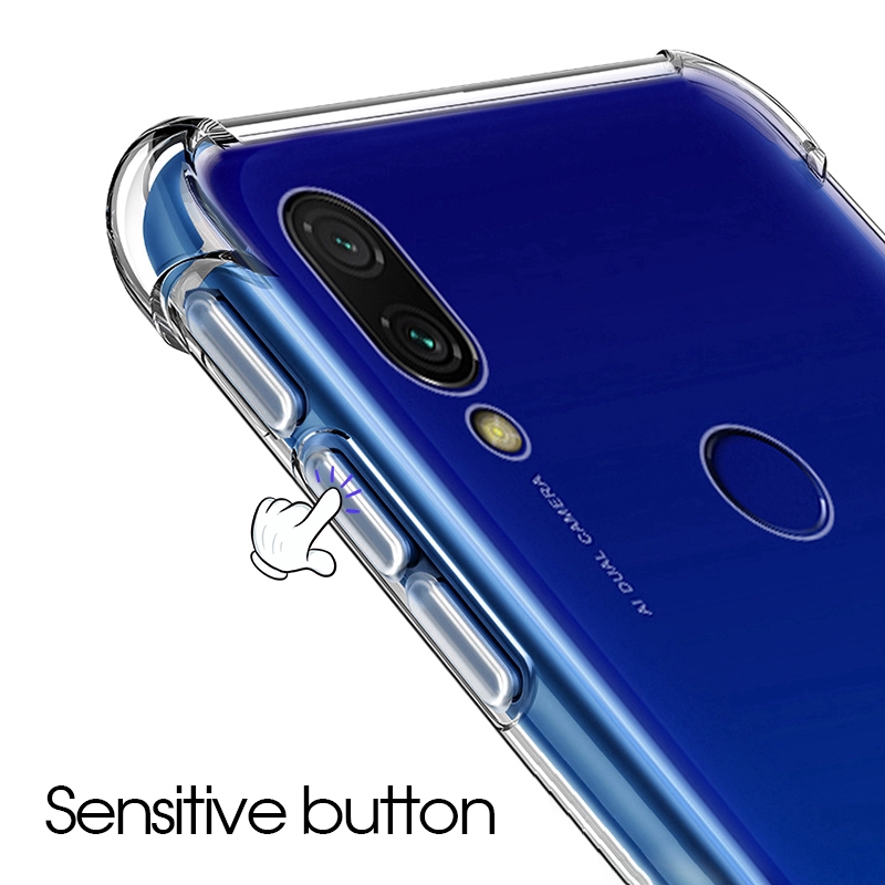 Ốp điện thoại nhựa TPU trong suốt bền cho Xiaomi Max3 Mix3 Mi8 9 5X 6X Play Remi 7 Note 7 Pro