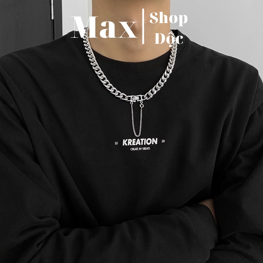 Dây Chuyền Vòng Cổ Nam Nữ Chuỗi Trơn Cuban Chain Xích Basic Thời Trang Ngầu Hiphop Titan Đẹp Không Gỉ - Maxshop Doc