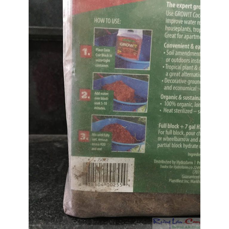 GROW!T coco coir chips dừa cắt lát nhỏ đã xử lý.