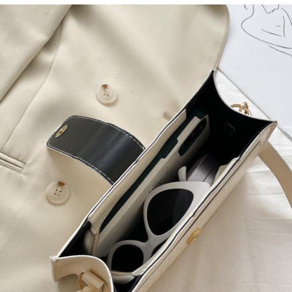 Túi kẹp nách đeo vai phối xích full màu công sở đựng vừa điện thoại DIOMI thời trang mẫu mới 2021