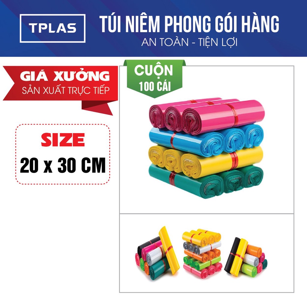Túi gói hàng, Túi niêm phong tự dính size 20x30cm - TPLAS