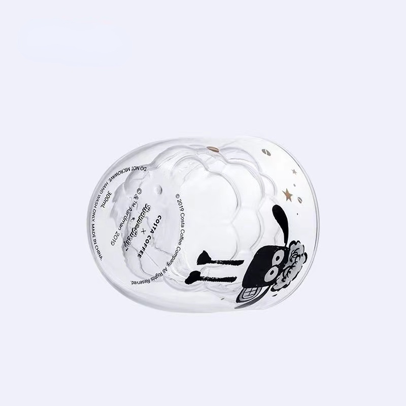 Cốc Thủy Tinh Dày Hai Lớp Chịu Nhiệt Độ Cao In Hình Cừu Dễ Thương Cho Nữ Sinh/Sinh Viên
