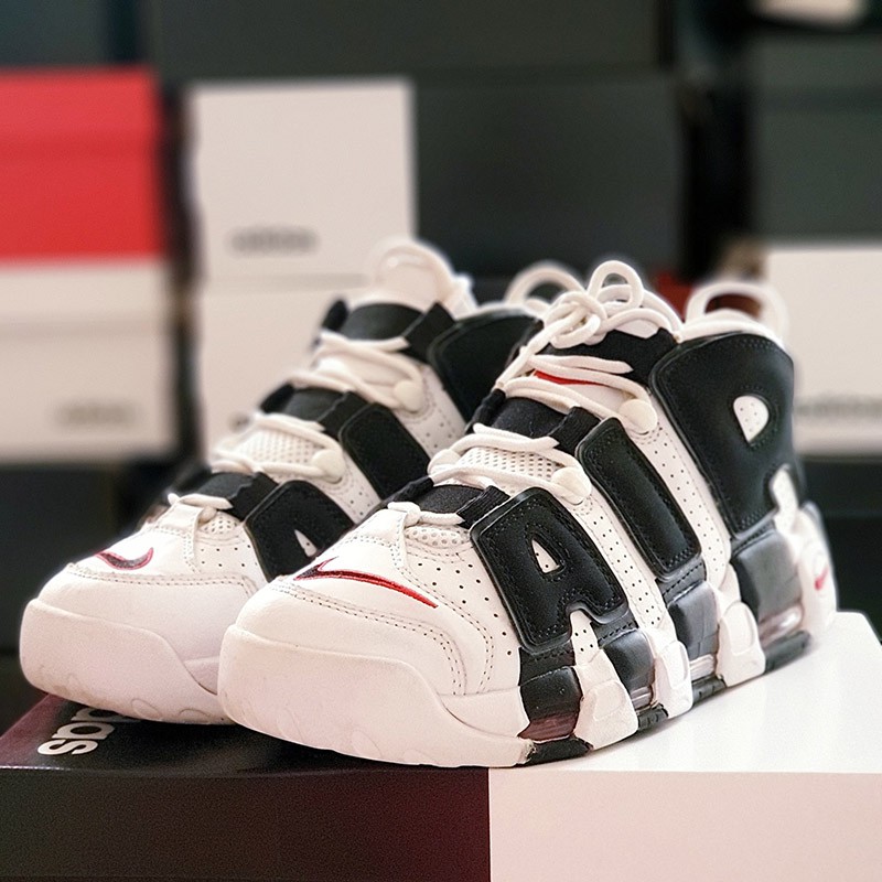 Giày Nike Air More Uptempo trắng đen size 40, real 2hand