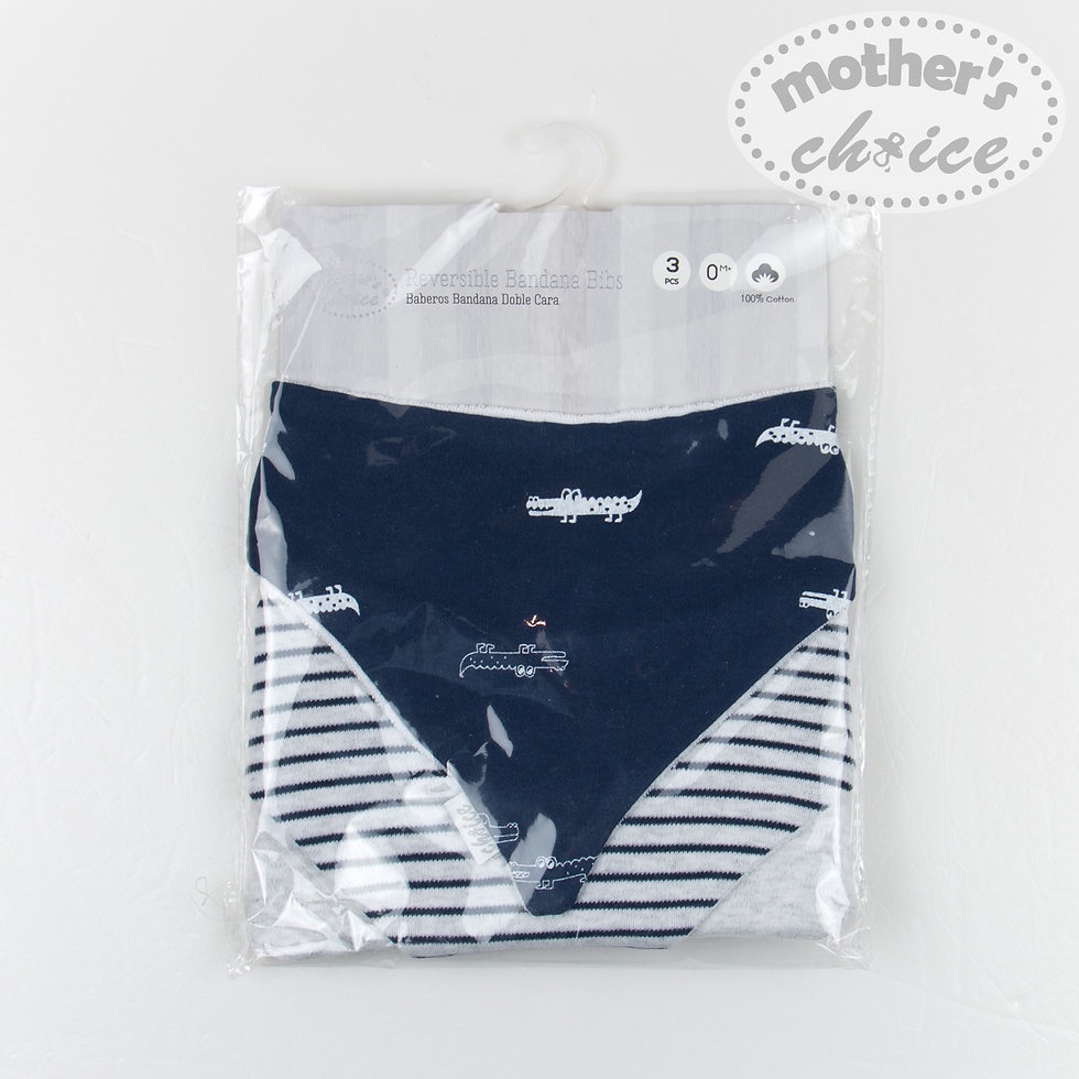 Set Yếm cho bé trai bé gái 3 chiếc màu xanh Mother's Choice - yếm tam giác chất liệu mặt trước 100% cotton IT11682