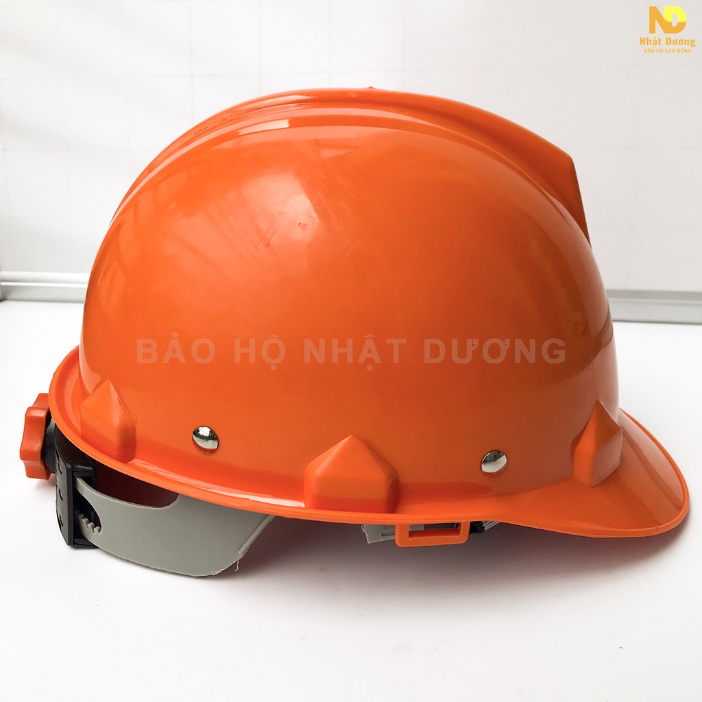 Mũ bảo hộ lao động màu cam khóa vặn N001, Nón bảo hộ lao động cho công nhân công trình
