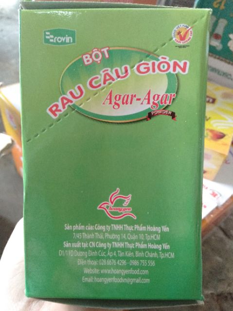 [1 gói 25g] bột rau câu giòn Hoàng Yến.