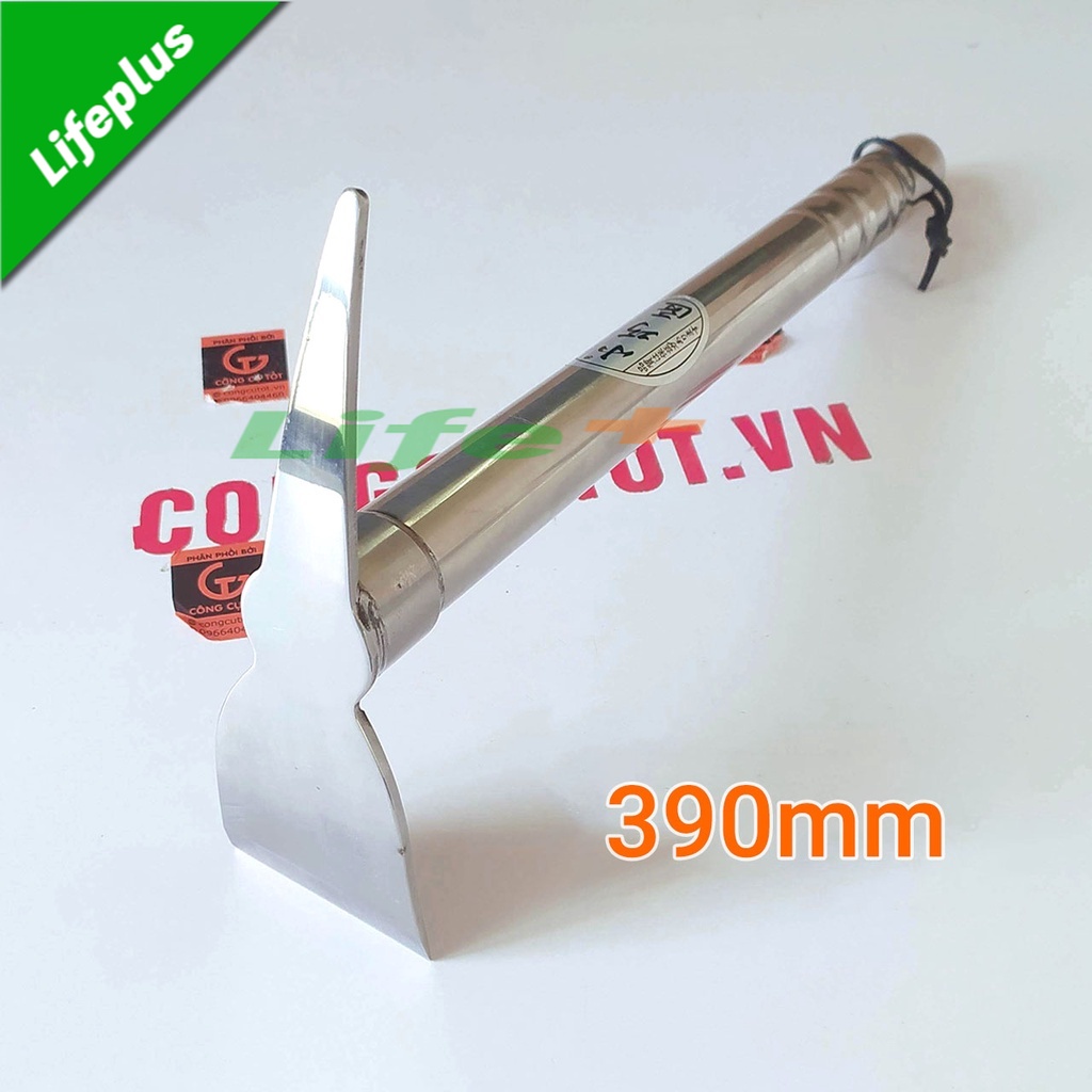 Cuốc 2 đầu inox 39cm để đào đất móc rễ