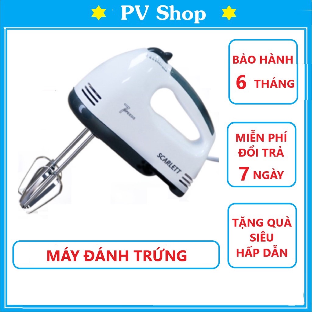 Máy đánh trứng cầm tay mini làm bánh 7 tốc độ Scarlett Công suất 260W Cực kỳ tiện lợi