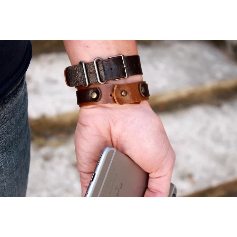 Vòng Tay Da Unisex Da Bò Thật Làm Thủ Công Handmade