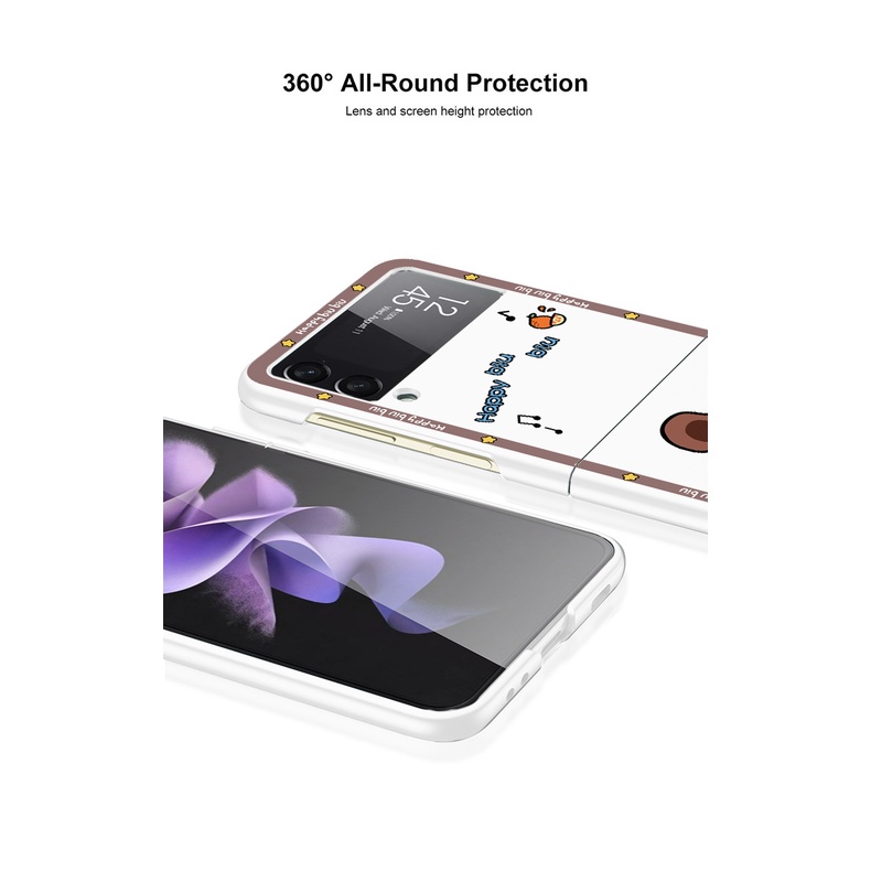 Ốp điện thoại họa tiết hoạt hình dễ thương cho Samsung Galaxy Z Flip 3