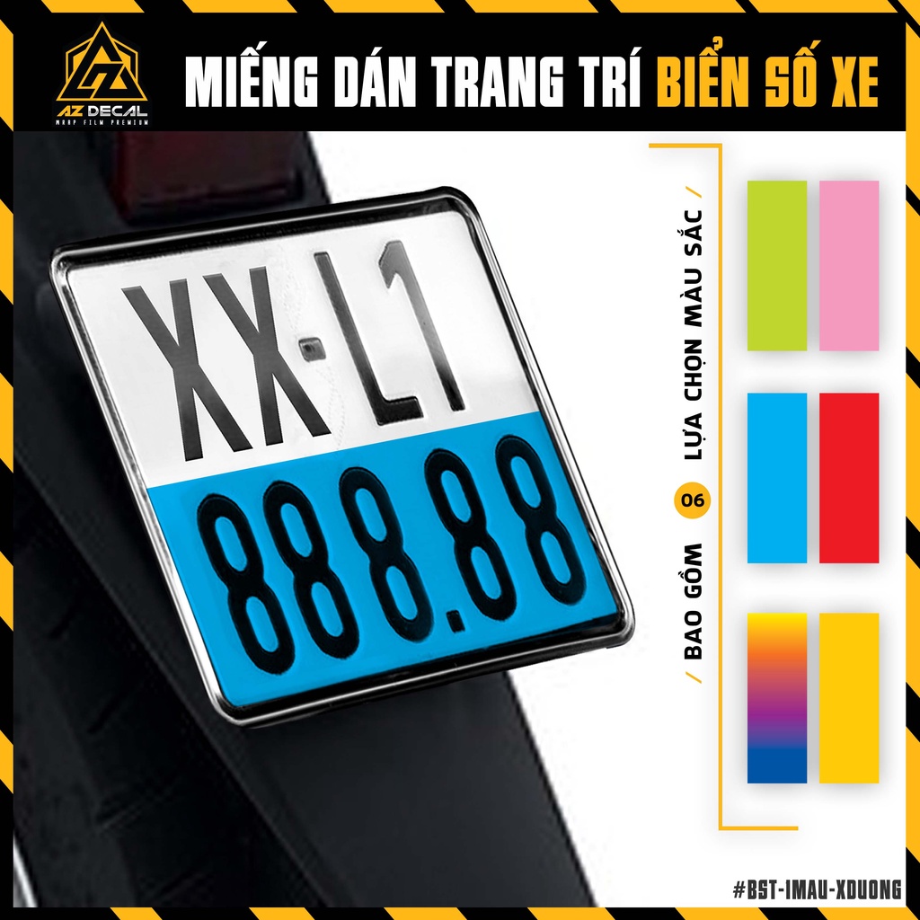 Miếng Dán Biển Số Xe Máy Xe Điện Trong Suốt | BST-1MAU | Tem Decal Dán Biển Số  Chống Nước Bền Màu
