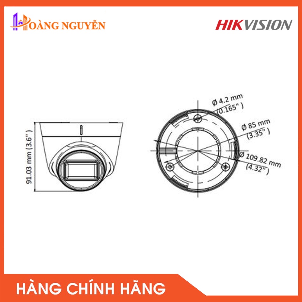 [NHÀ PHÂN PHỐI] Camera HD-TVI HIKVISION DS-2CE78U1T-IT3F 4K (8MP)