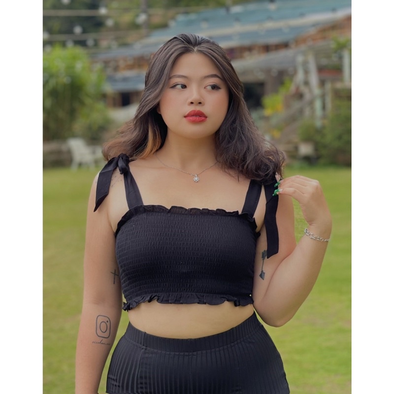 Croptop nhúng cột dây vai DOKESI (có bigsize) - Michela crop