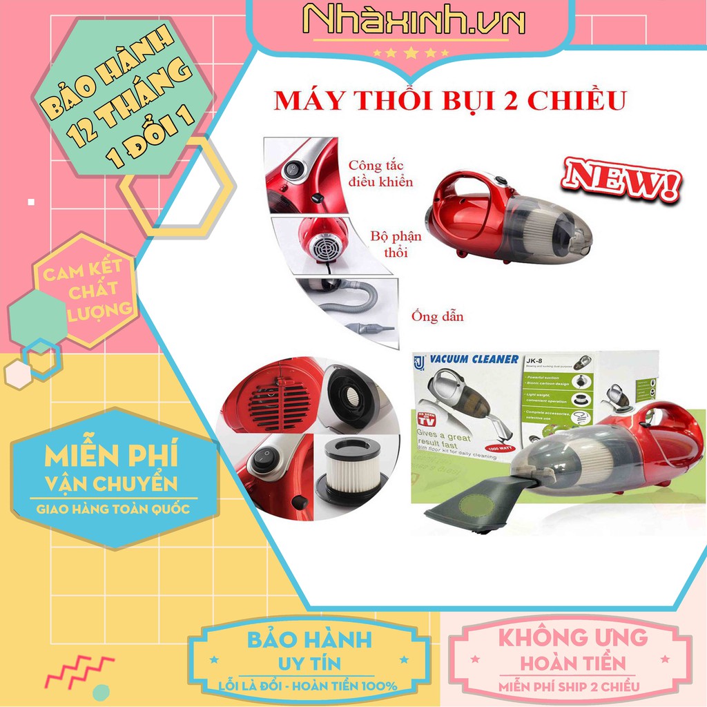 [Hàng Nội Địa] Máy hút bụi cầm tay JK8 đa năng, máy hút bụi hai chiều JK8 đa năng - Bảo Hành 12 tháng