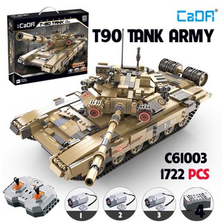 Đồ Chơi Lắp Ráp Kiểu LEGO Mô Hình Xe Tăng Điều Khiển RC T90 ARMY TANK CaDa C61003 - 1722 Mảnh Ghép - Chạy Bằng Động Cơ