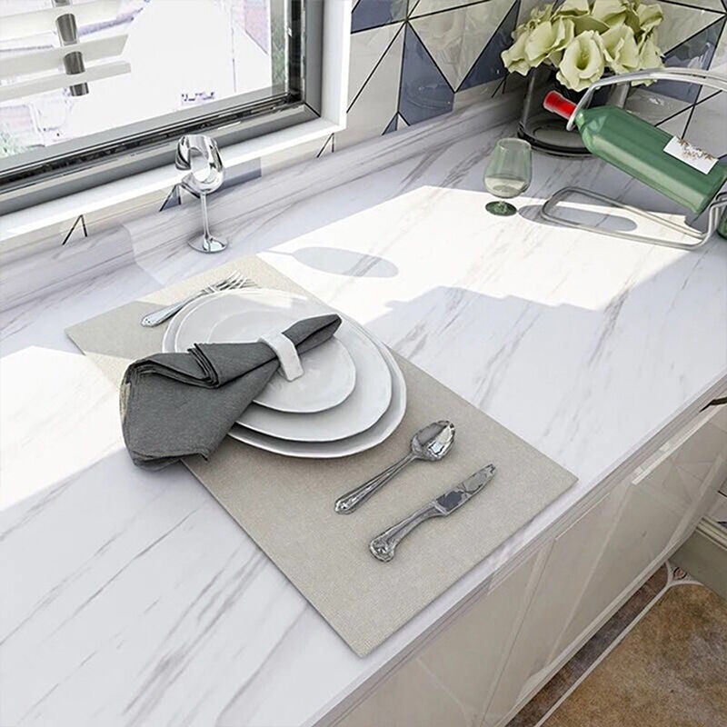Giấy Dán Tường Bằng Vinyl Chống Thấm Nước Họa Tiết Vân Đá Trang Trí Nhà Bếp/Phòng Tắm