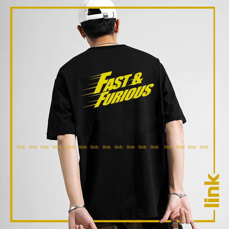 Áo thun đen nam form rộng FAST AND FURIOUS
